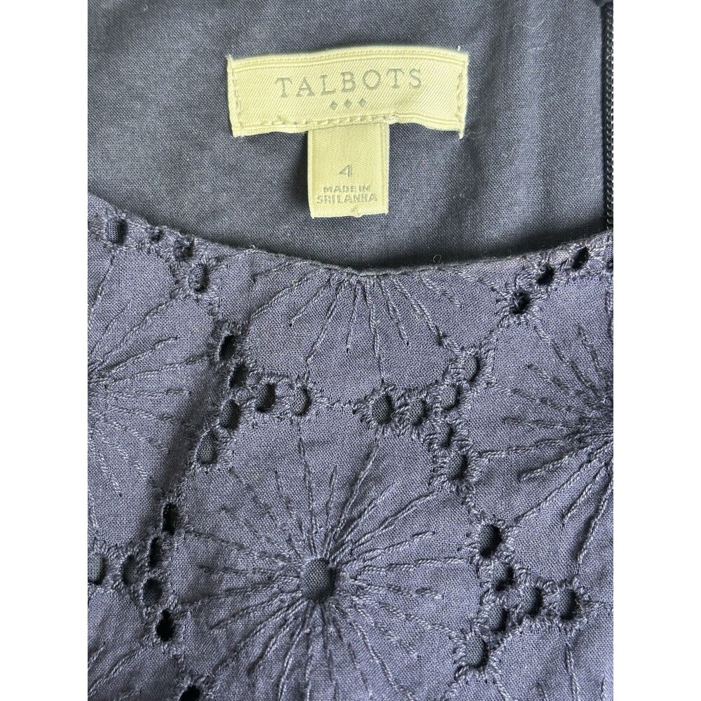 Talbots Womens Dress Size 4 Sleeveless Pointelle Stitch Pull On Lined - Picture 6 of 8